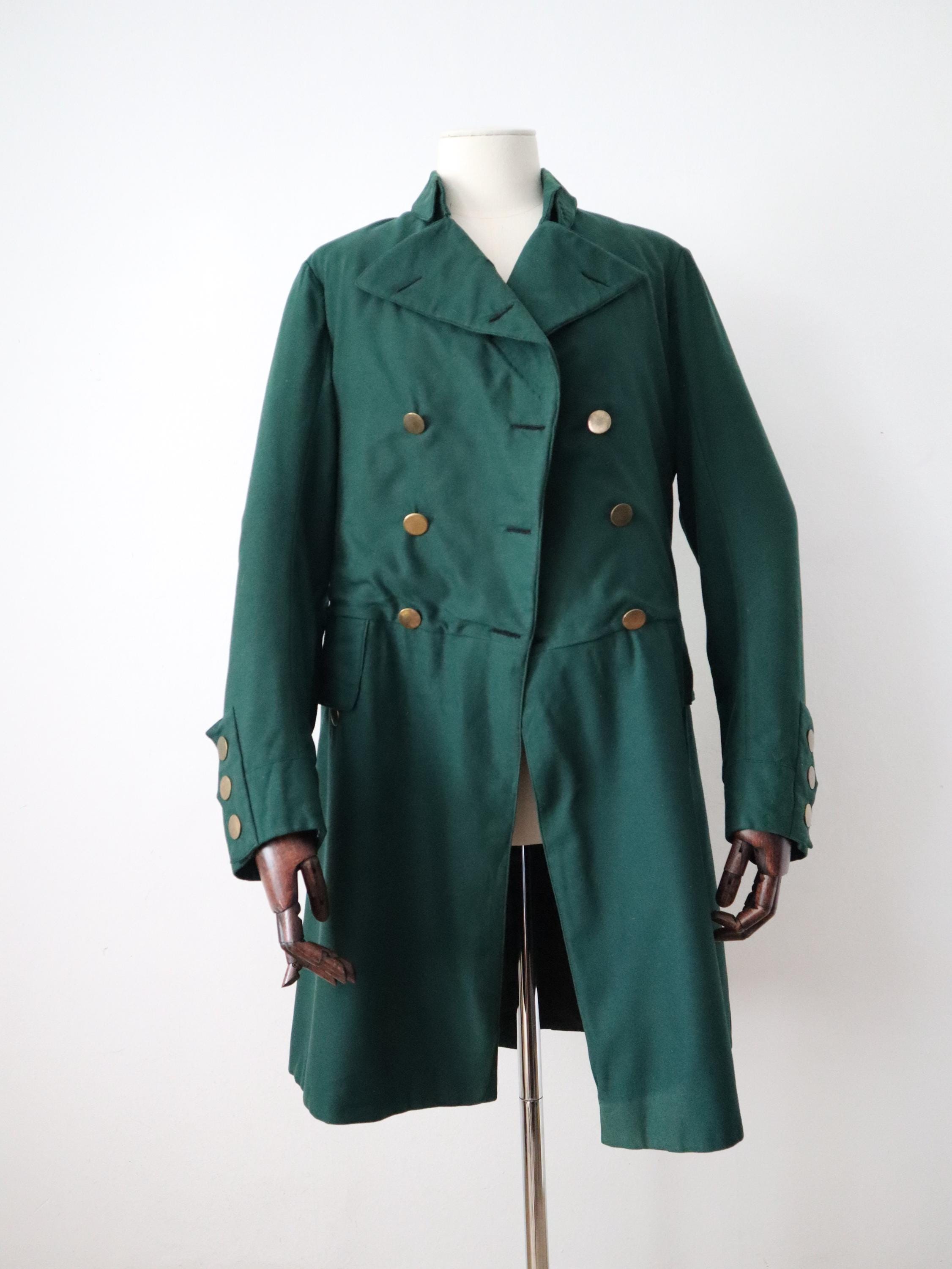 1890年代のフランスの緑のウールのフロックコート：アリ