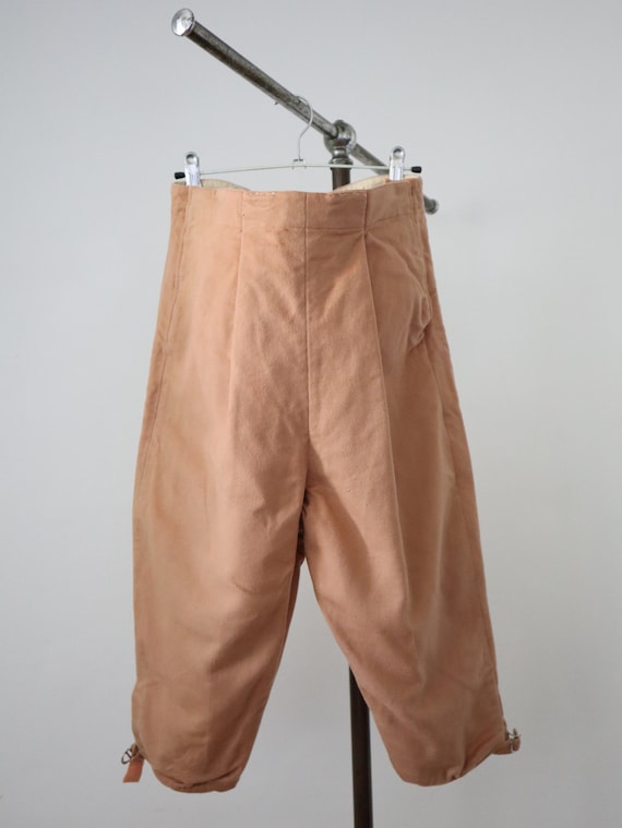 Antique French Peach Wool Breeches Pants Trousers 