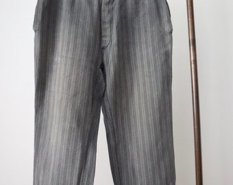 1950s 1960s Vintage French Workwear Trousers – Buckle-back Salt