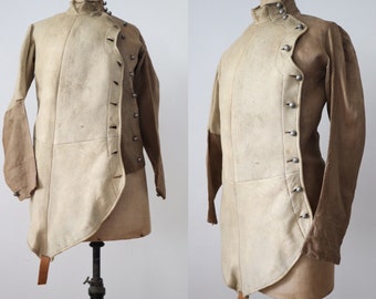 Antique 1800s French Fencing Jacket Nubuck Linen RARE