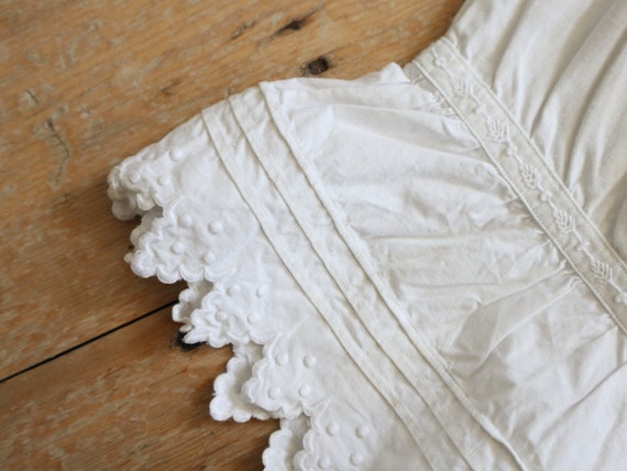 Antique French Bloomers white cotton embroidery p… - image 5