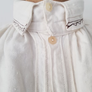 Romanian linen smock shirt Eastern European Folk Smock c. 1930s image 2