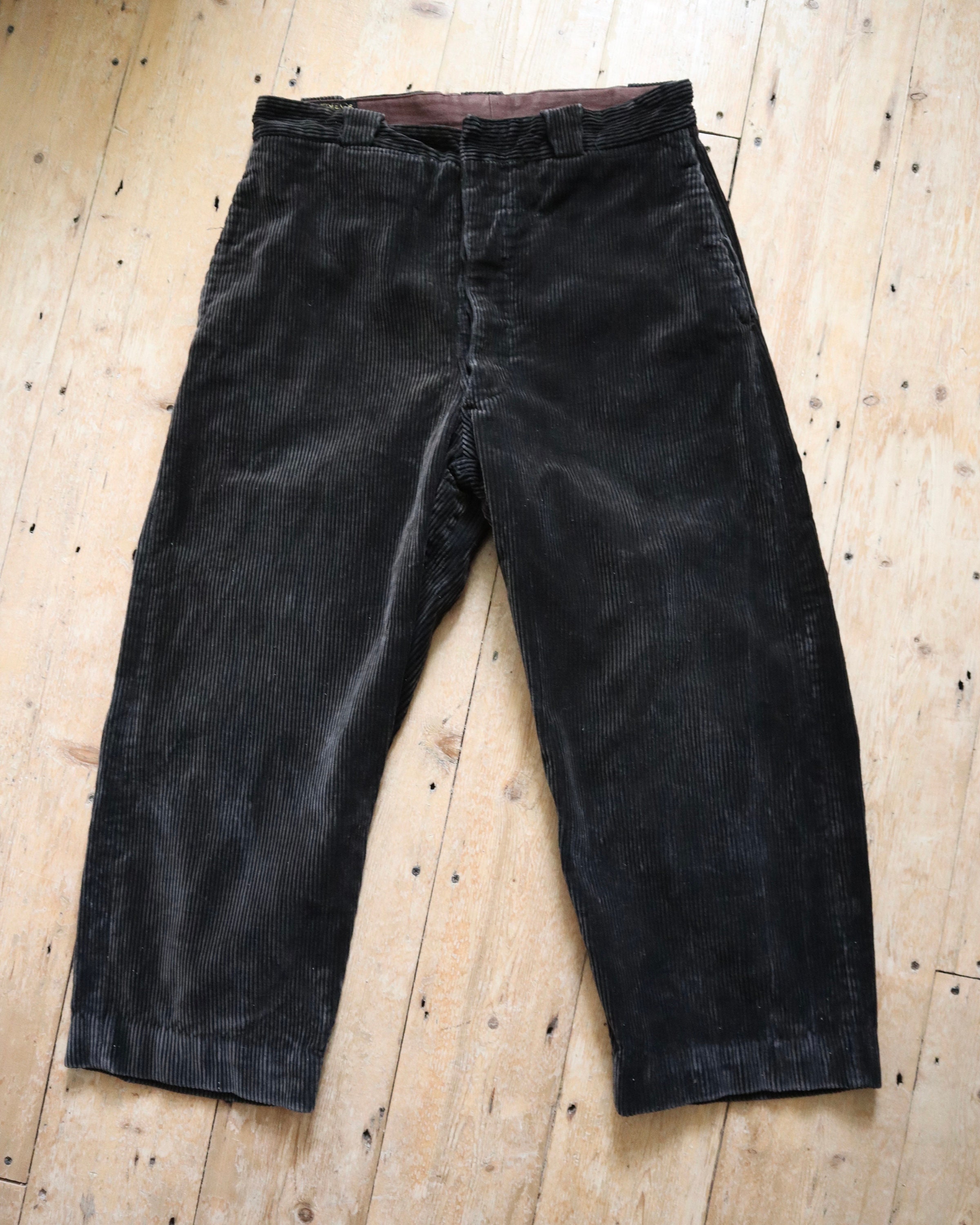 1950s French Workwear Trousers Pants Brown Corduroy by La