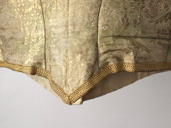 Antique 19th Century Gold Brocade Vest Metal Thre… - image 9