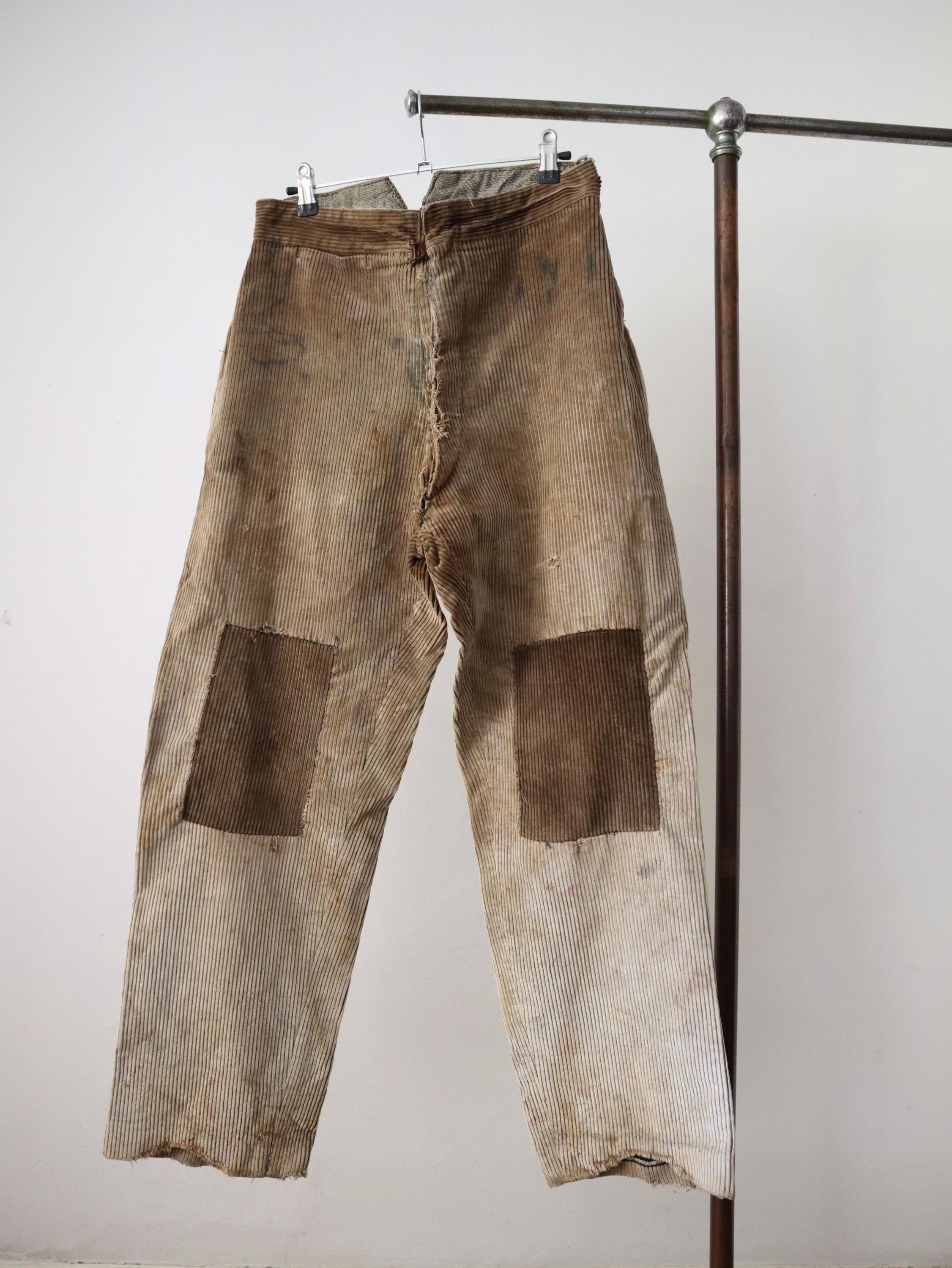 44 inch waist Vintage French Pants 1930s work wear faded