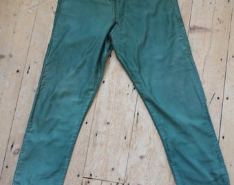 1910s French Green Cotton Trousers Pants Theatre Costume