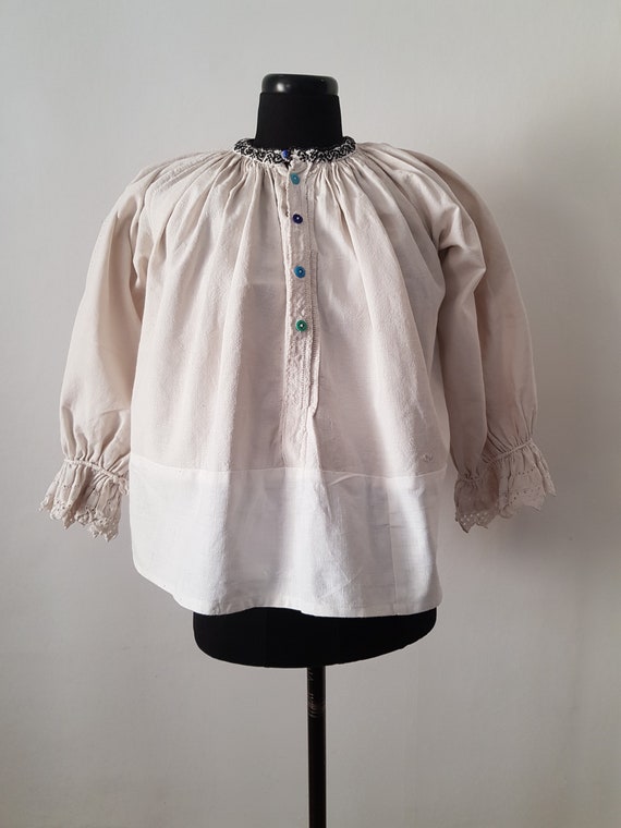 1930s Romanian blouse Traditional Folk Embroidered