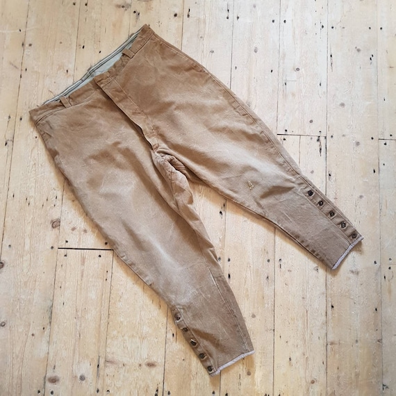 1930s -40s French Brown Canvas Workwear Breeches P