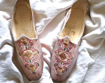 Exceptional c.1775 French Men’s Needlepoint Slippers – Original 18th Century Footwear