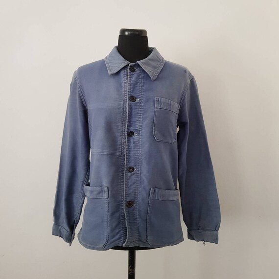 French Blue Molskin Workwear Jacket Chore