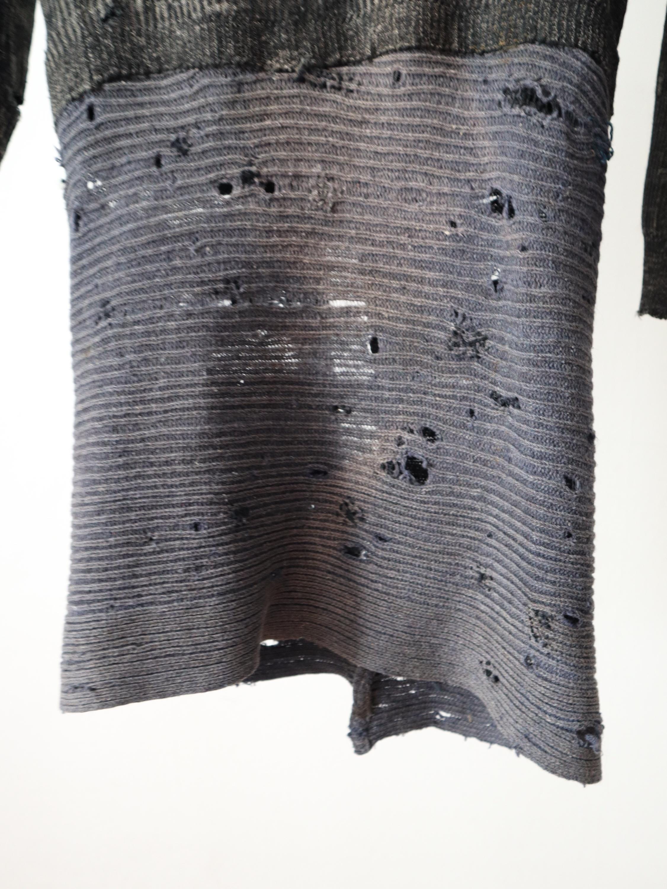 1930s German Worwear Cardigan Knit Knitwear Wrecked Holes Repairs