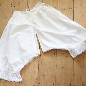 Antique French Bloomers white cotton broderie anglaise cutwork early 1900s