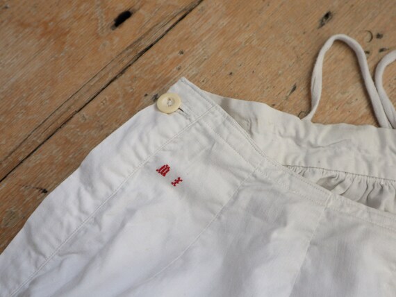 Antique French Bloomers white cotton embroidery p… - image 2