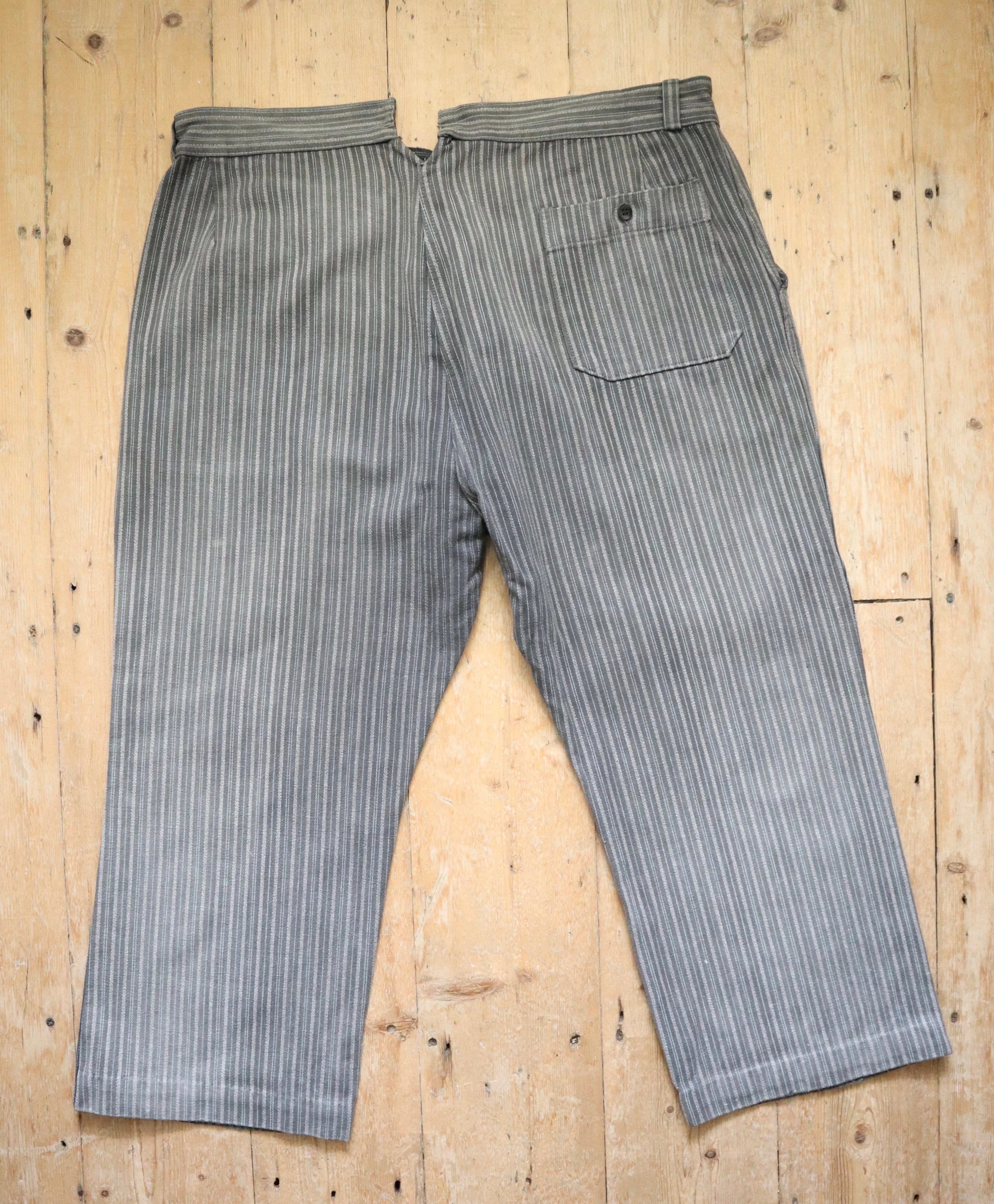 パンツ French vintage work stripe trousers 40's] French Vintage Cotton Striped Work Pants 
