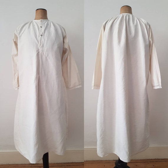 Hungarian Antique Linen smock Dress Monogrammed E.