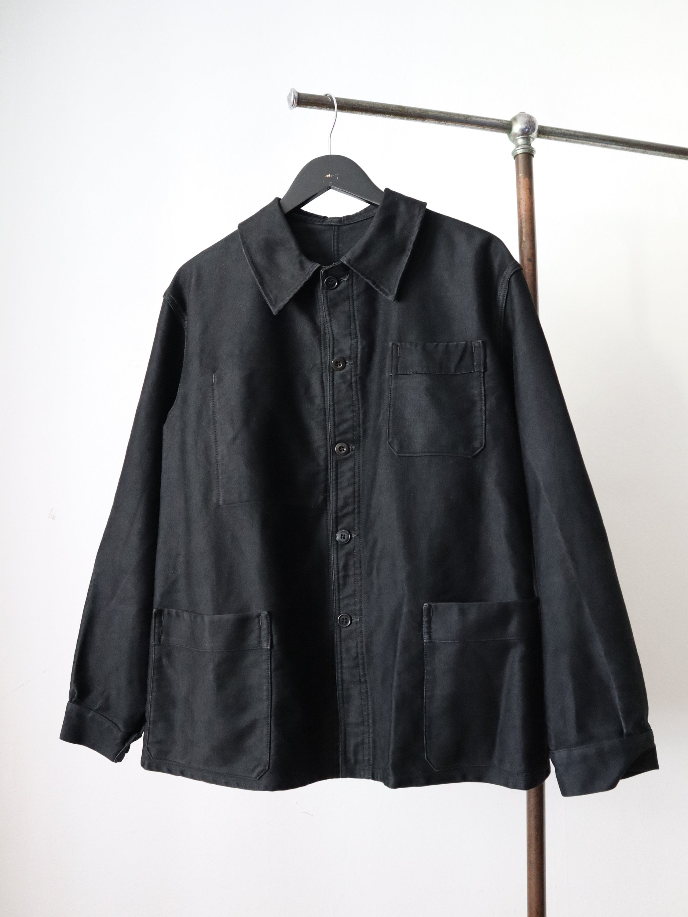 Real Vintage Search Engine 1940S French Black Moleskin Workwear Chore Jacket Coat Le Populaire $395.05 AT vintagedancer.com