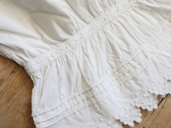 Antique French Bloomers white cotton embroidery p… - image 6