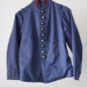 Chaqueta de lana francesa de los años 30: Traje de estilo militar, XS