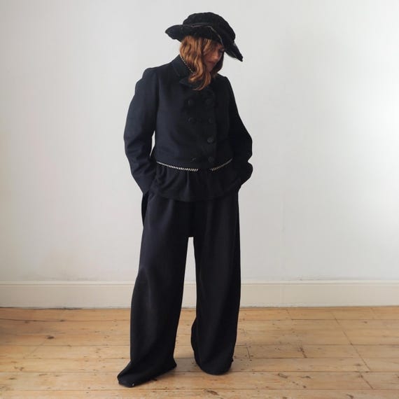 Trench Coat Vintage Années 80 Tergal Belle Jardinière Paris | Taille XL | Noir | État 8.5/10
