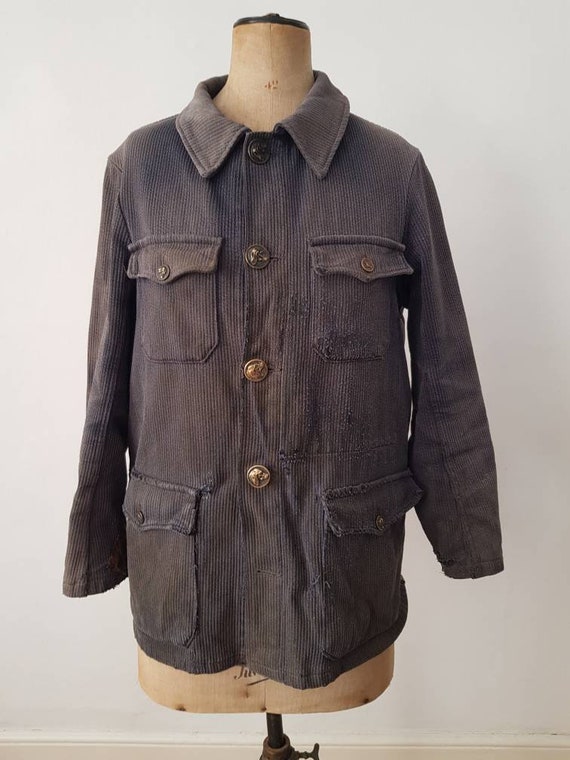French Hunting Jacket Grey 1950s Workwear