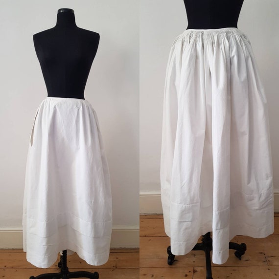 Antique French White Cotton Underskirt Petticoat E