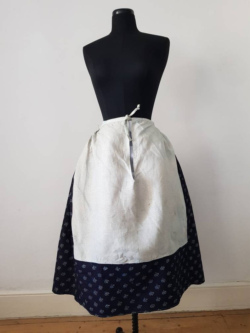 Slovakian Indigo Skirt Block Print Folk Eastern European Fabric