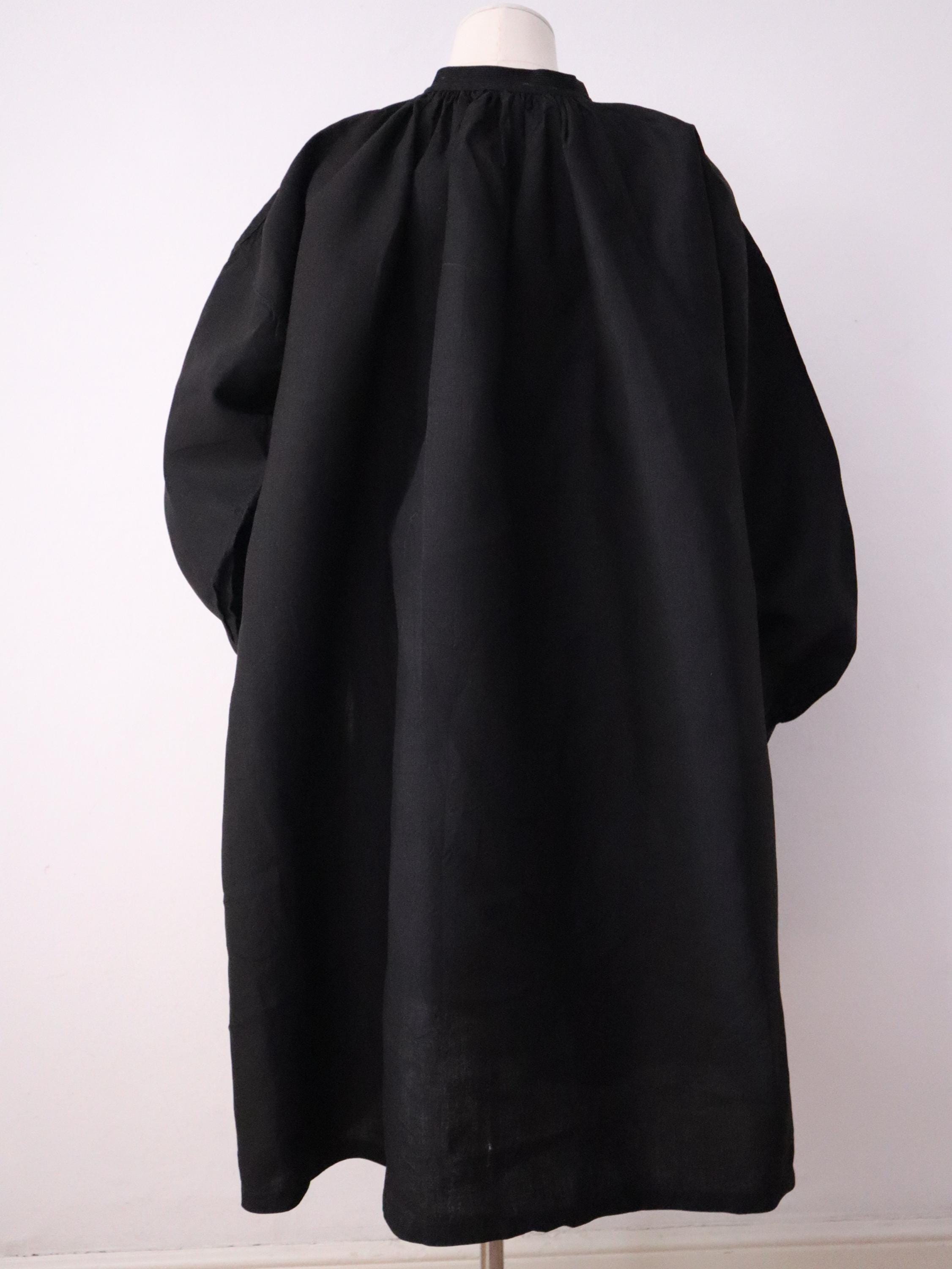 ～1900's french Opensmock blacklinen Antique French Biaude Smock C.1900s – Deep Indigo Linen – Mother
