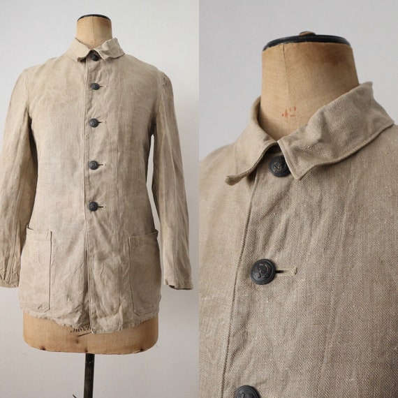 1930s Herringbone Linen German Drill Jacket Military Rare - Etsy