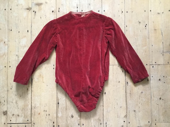 1920s -1930s French Theatre Costume Red Corduroy L