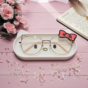 Hello Kitty glasögonhållare - 3D-tryckt organizer - Kawaii dekor - Bokhyllatillbehör