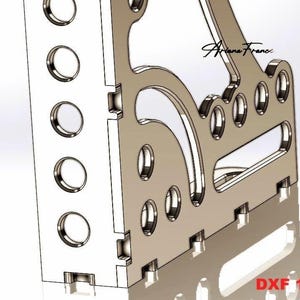 Archivos DXF de escuadras de soldadura para mesa de soldadura 3D de Ø28 mm de diámetro y 600/380/10 mm de espesor. Soportes de montaje DXF. Sistema métrico.