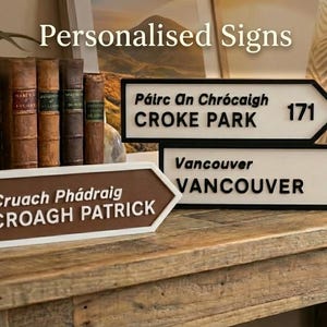 Personalised Irish Road Sign | Custom English & Gaeilge Text | Housewarming Gift | Dorm Room Decor |  Ireland Gift | Custom Sign
