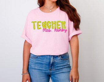 Personalized Teacher Comfort Colors Tee: Back To School Gift