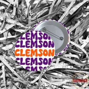 Clemson Tigers Gameday Button: Groovy Clemson Vibes