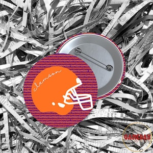 Clemson Tigers Helmet Button: Gameday Football Accessory