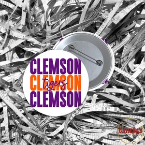Clemson Tigers Gameday Button: Orange & Purple Tailgate Accessory