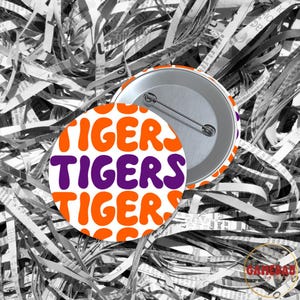 Clemson Tigers Groovy Stacked Button: College Football Gameday