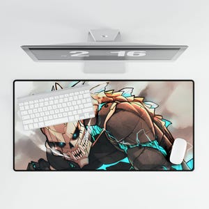 Anime Manga Otaku Gaming Pad | Kaiju-Slayer Desk Mat with Monster Defense Force Design | Mouse Pad for Workspace | Perfect Otaku Gift