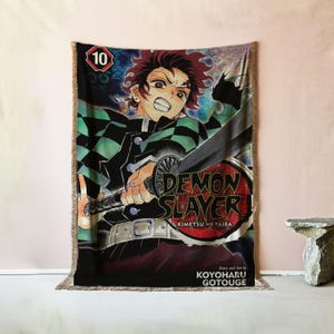 Samurai-Inspired Woven Blanket | Anime Warrior Tapestry Throw | Katana Battle Wall Art | Japanese Style Home Decor Gift