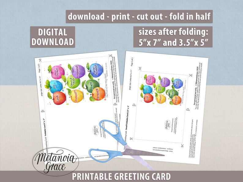 Fruits of the Spirit Note Card Printable Holy Spirit Card - Etsy