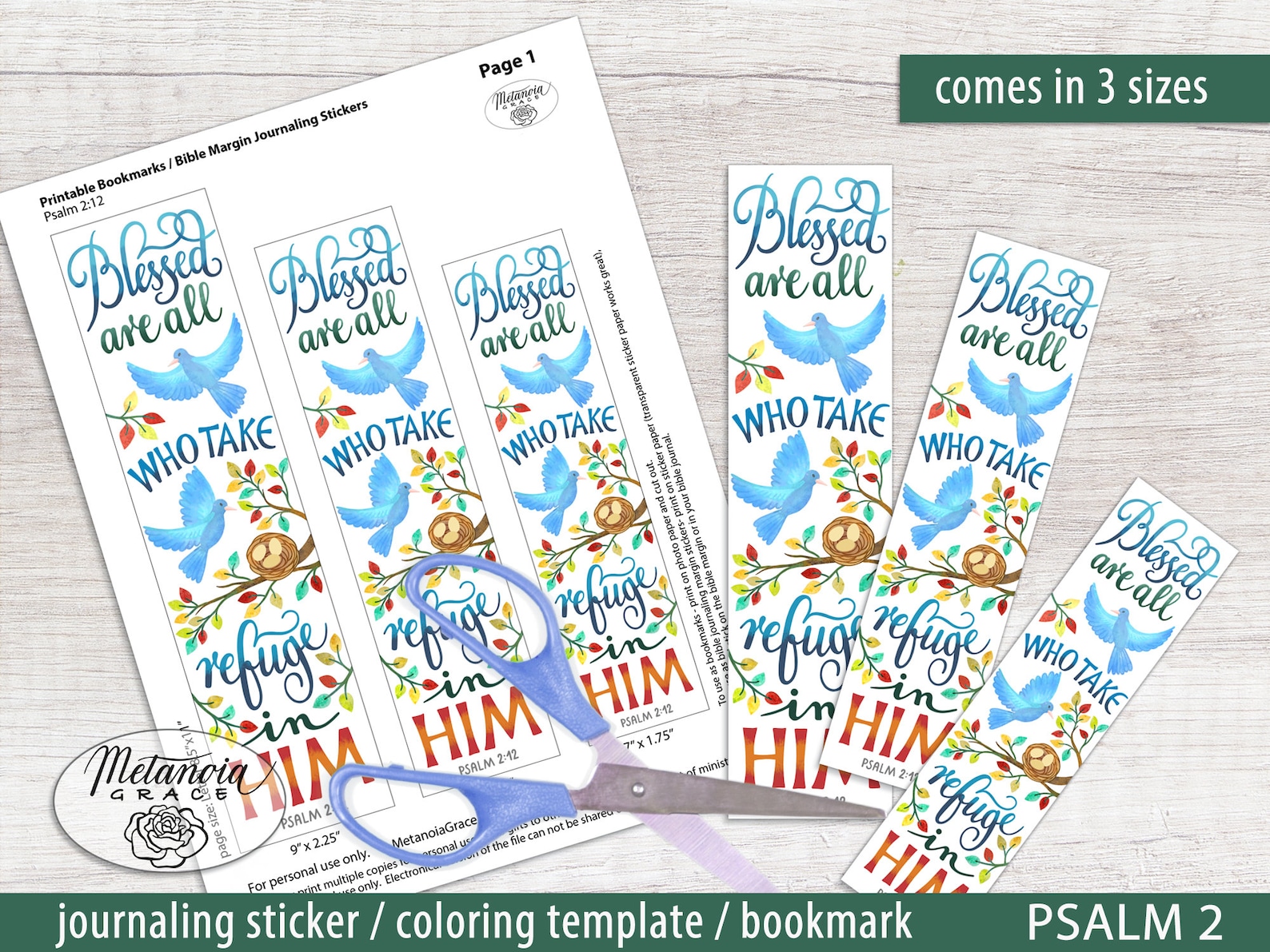 Bible Journaling Sticker Printable Bible Journaling Coloring - Etsy