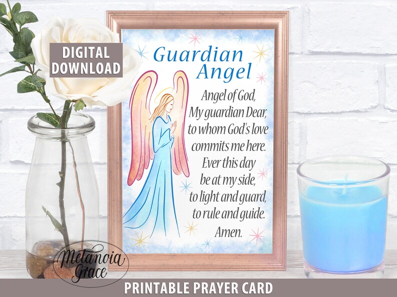 Guardian Angel Prayer, Printable Guardian Angel Card, Angel of God My ...
