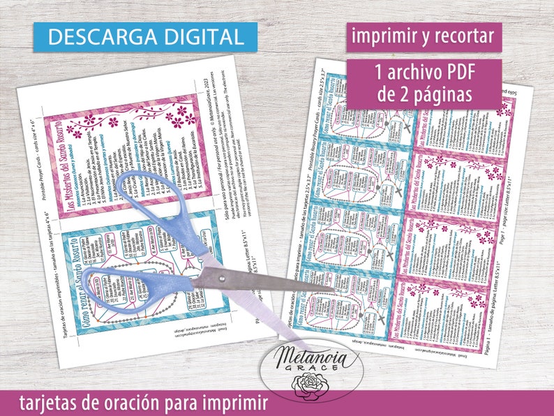 Spanish Rosary Prayer Cards, Printable Holy Rosary Guide, How to Pray ...