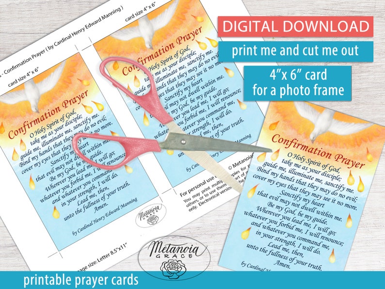 Confirmation Prayer Card Printable O Holy Spirit of God - Etsy