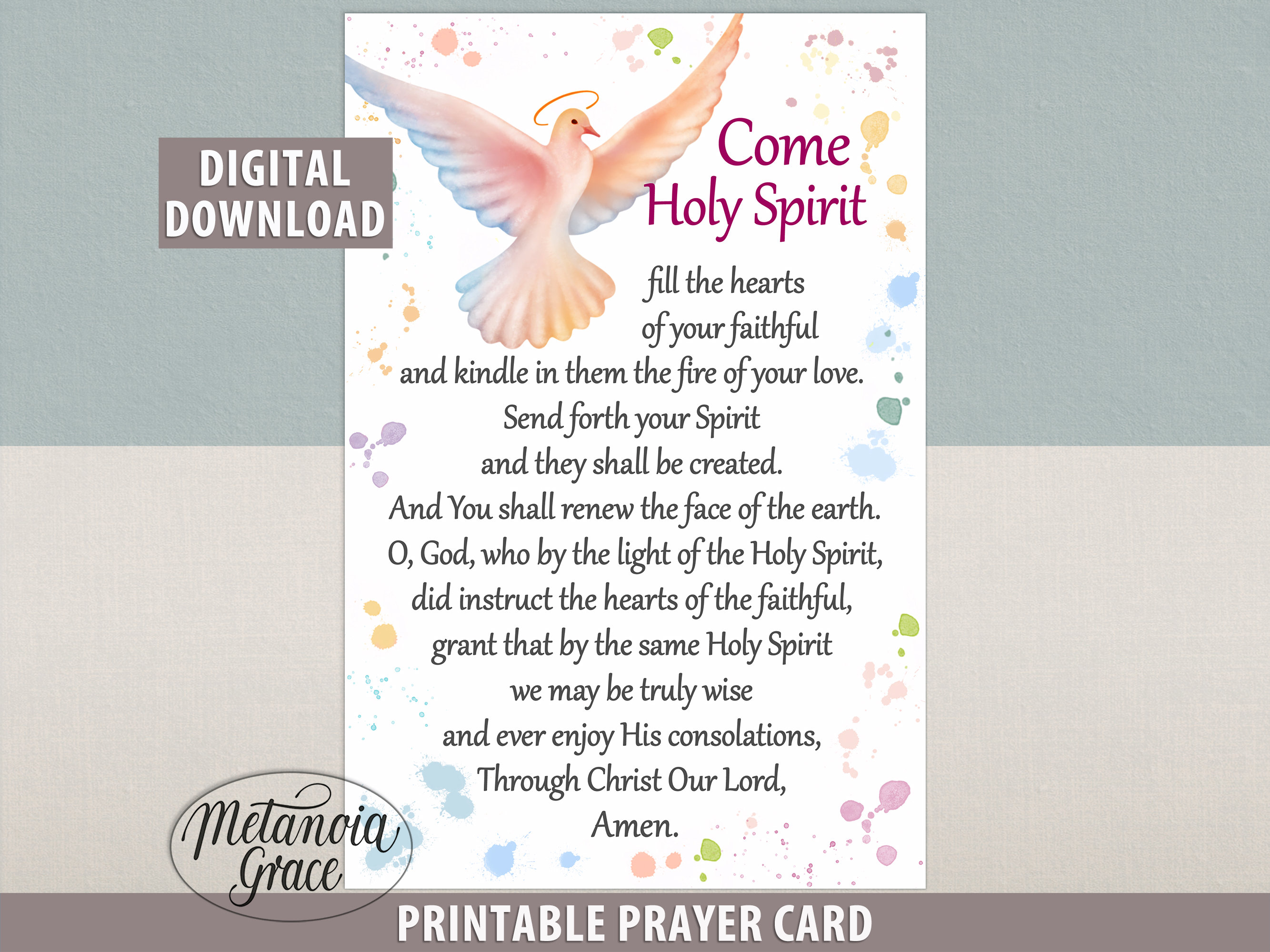 Come Holy Spirit Fill the Hearts of Your Faithful, Pentecost Prayer ...