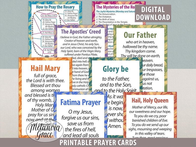 How to Pray the Rosary, Mysteries of the Rosary, Printable Catholic ...