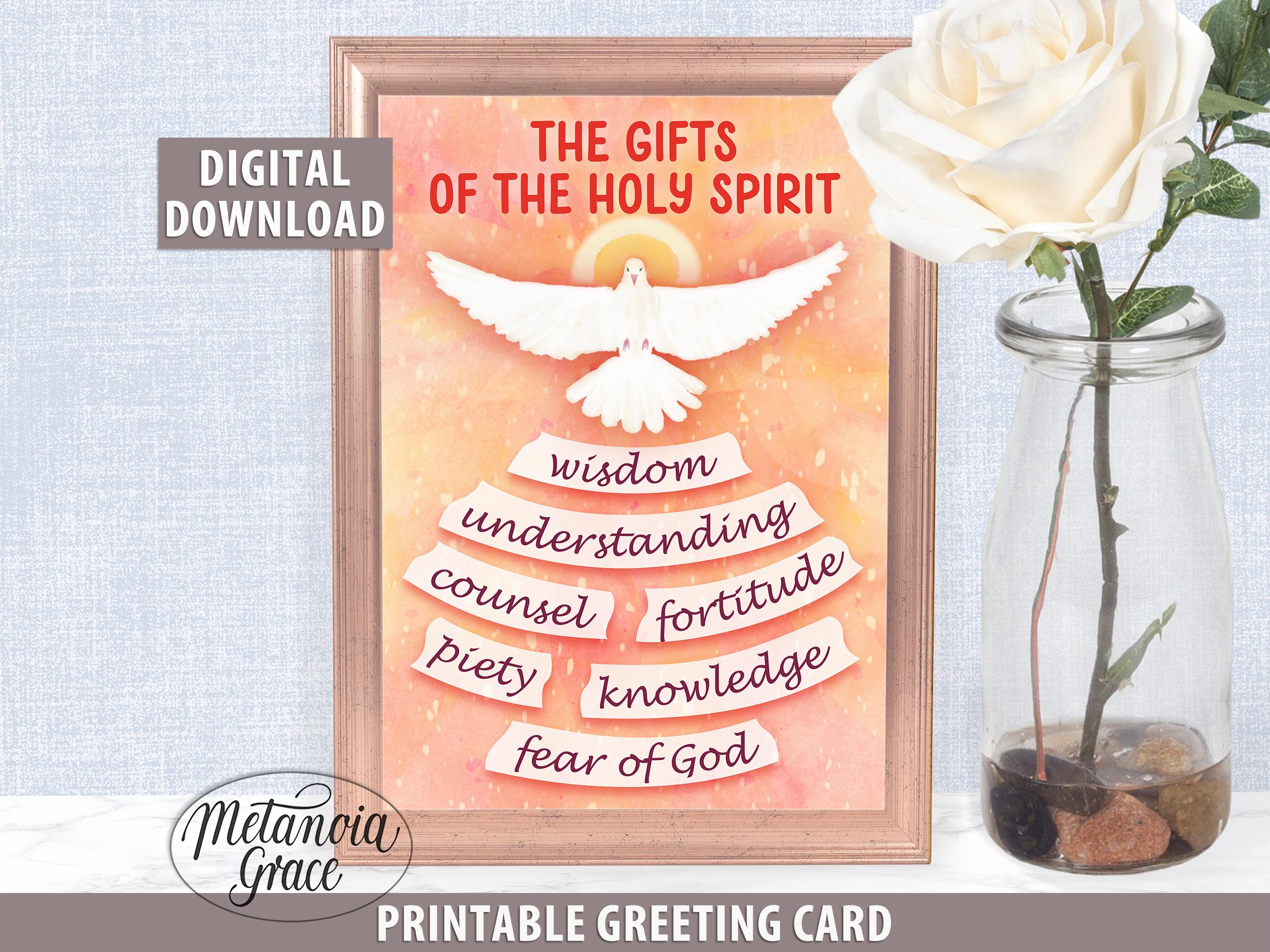 Gifts of the Holy Spirit Note Card, Printable Confirmation Card ...