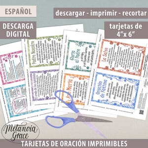 Spanish Rosary Printable Prayer Cards, How to Pray the Rosary, Tarjetas ...