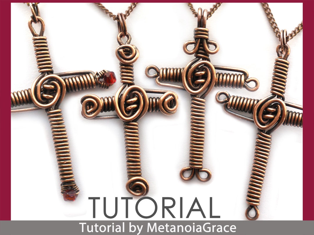 Looping Wire Cross Cross Tutorial, Wire Cross Pattern, Wire Wrapping Pendant Tutorial ...