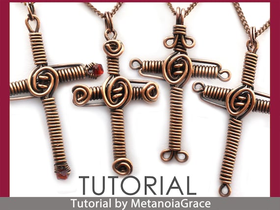 Wire wrapped cross pendant deals